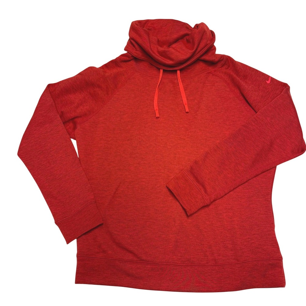 Nike Womens Dri-FIT Funnel Neck‎ Pullover Sweatshirt Red Heather Gorpcore Med